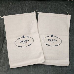 Prada White Drawstring Dust Bags